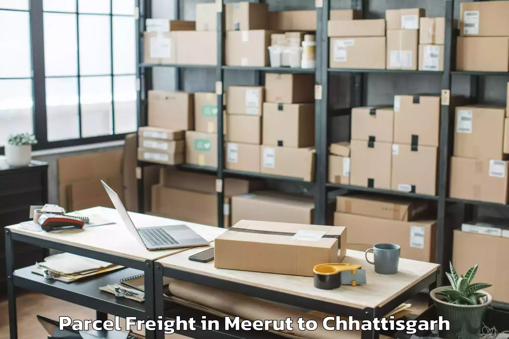 Top Meerut to Champa Parcel Freight Available